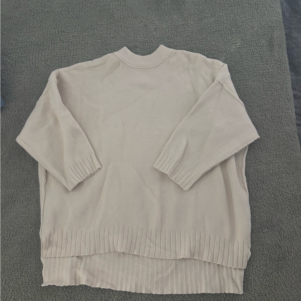 Free People Cream Crew Neck Sweater